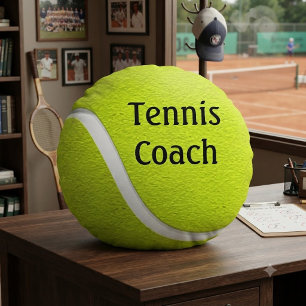Cojín Redondo Entrenador de tenis amarillo DIVERTIDO