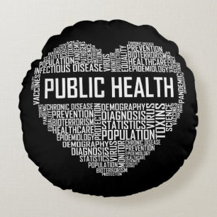 Cojín Redondo Epidemi, un trabajador de salud que brinda un rega