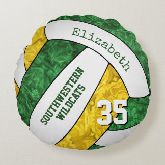 Cojín Redondo equipo de voleibol chicas de oro verde