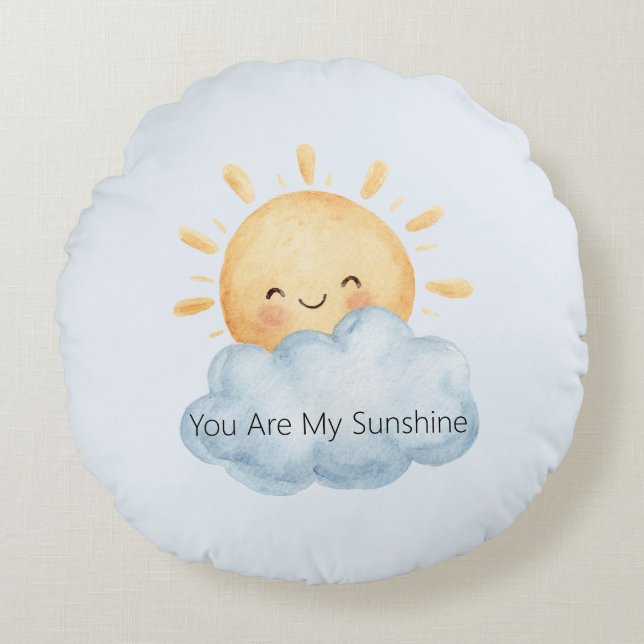 Cojín Redondo Eres Mi Sol Feliz Sol Nube (Anverso)