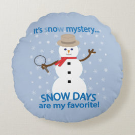 Cojín Redondo Es el detective Snowman de now