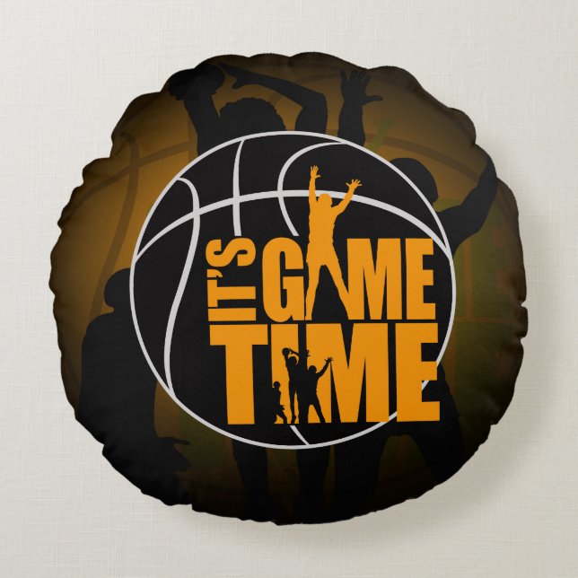 Cojín Redondo Es tiempo de juego - Amarillo (Anverso)