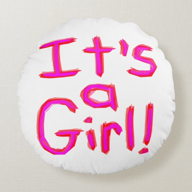 Cojín Redondo ¡Es un Chica! (Anverso)