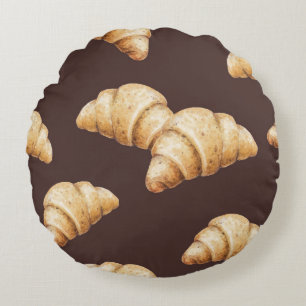 Cojín Redondo Esbozo: postres, pasteles en patrón.