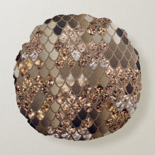 Cojín Redondo Escalas de Purpurina de sirvienta #6