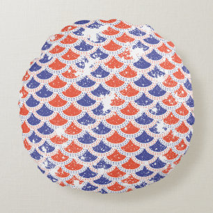 Cojín Redondo Escamas de pez Coastal Americana