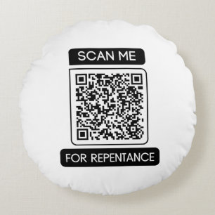 Cojín Redondo Escanearme para arrepentirse código QR