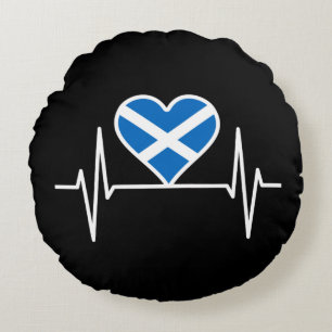 Cojín Redondo Escocia - Frecuencia cardíaca de la bandera de Esc