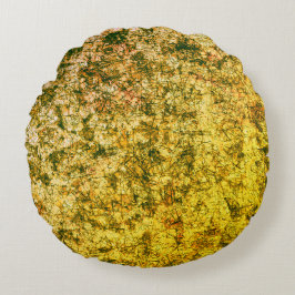 Cojín Redondo Escrates sobre un ojal ligeramente visto amarillo