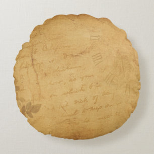 Cojín Redondo Escritura de flores de imagen de fondo