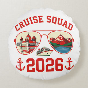 Cojín Redondo Escuadrón de Crucero Suiza Viaje de Vacaciones 202