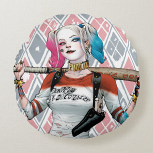 Cojín Redondo Escuadrón suicida   Harley Quinn