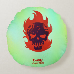 Cojín Redondo Escuadrón suicida   Icono de Diablo