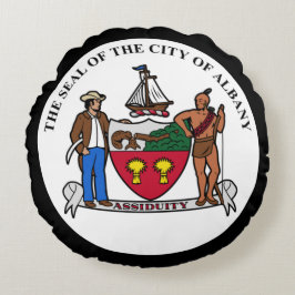 Cojín Redondo Escudo de Albany, Nueva York