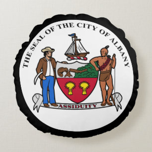 Cojín Redondo Escudo de Albany, Nueva York