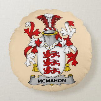 Cojín Redondo Escudo de Armas de la Familia McMahon