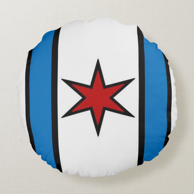 Cojín Redondo Escudo del Snuggle - moderno (blanco) (Reverso)