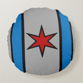 Cojín Redondo Escudo del Snuggle moderno (plata)