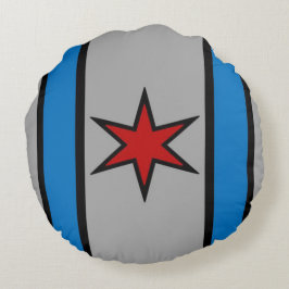 Cojín Redondo Escudo del Snuggle moderno (plata)