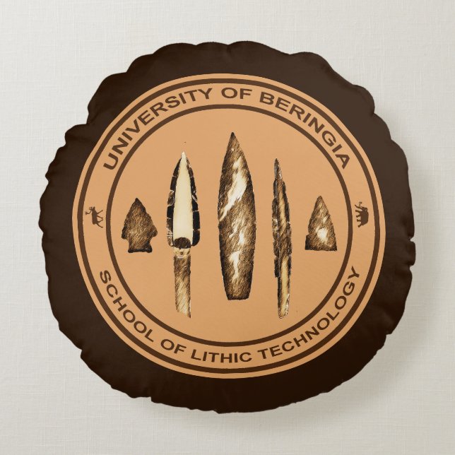 Cojín Redondo Escuela Beringia de Tecnología Lítica (Anverso)