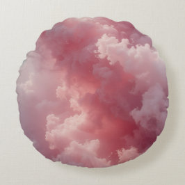 Cojín Redondo Espejismo de Nube Rosada