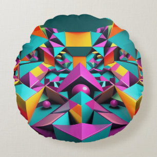 Cojín Redondo Espejismo Geométrico