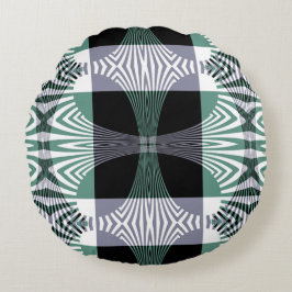 Cojín Redondo Espejo infinito de Mandala opal de cuatro Petales