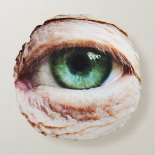 Cojín Redondo Espinoso Éisbol y Halloween Ojo Verde / temible zo