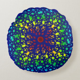 Cojín Redondo Espiral arcoiris.