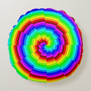 Cojín Redondo Espiral arcoiris de Kenneth Yoncich