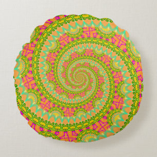 Cojín Redondo Espiral de energía de las flores SUNNY