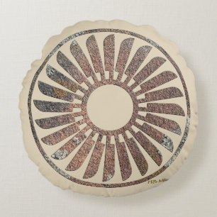 Cojín Redondo Espiral de plumas