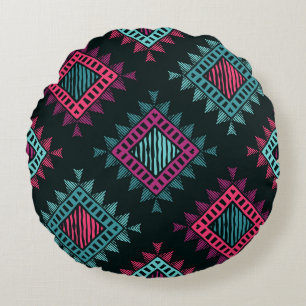 Cojín Redondo Espíritu boho: La etnia tribal no tiene problemas