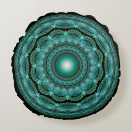 Cojín Redondo Espléndido mandala fractal brillante