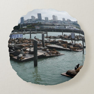 Cojín Redondo Esquina de San Francisco y Pier 39 Sea Lions City