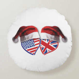 Cojín Redondo Estados Unidos-Reino Unido-Santa Gorras