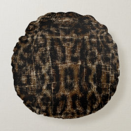 Cojín Redondo Estampa Animal de Leopardo de Nieve Desgastada Vin