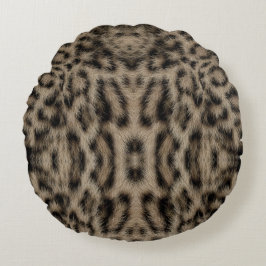 Cojín Redondo Estampado Animal de Estilo Exótico de Leopardo de 