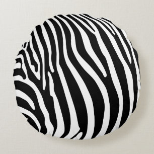 Cojín Redondo Estampado animal zebra