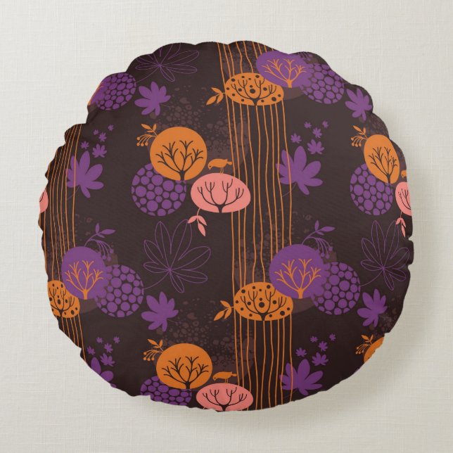 Cojín Redondo Estampado de flores 2 3 (Anverso)
