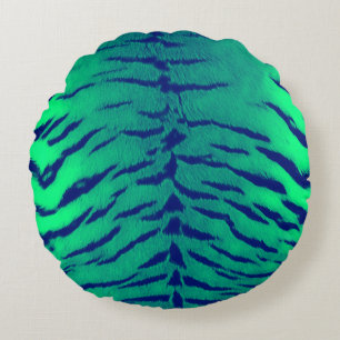 Cojín Redondo Estampado de piel de tigre verde menta