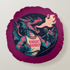 Cojín Redondo Este dragón se derrama fuego