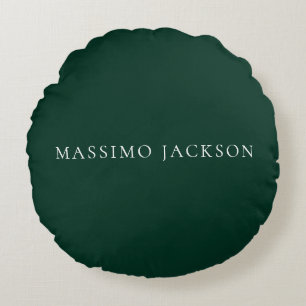 Cojín Redondo Estética moderna minimalista verde oscuro