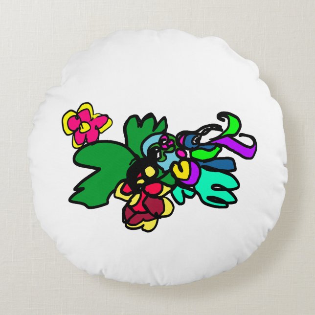 Cojín Redondo Estilo colibrí  (Anverso)