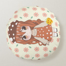 Cojín Redondo estilo de anime de dalls dulce