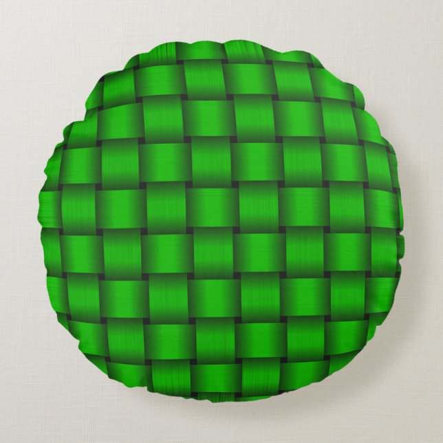 Cojín Redondo Estilo de cinta verde de Kelly (Anverso)