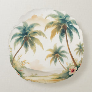 Cojín Redondo Estilo de época Hawai Viajes Honolulu