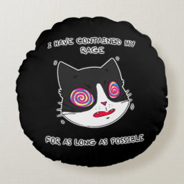 Cojín Redondo Estilo de gato personalizado con texto gracioso