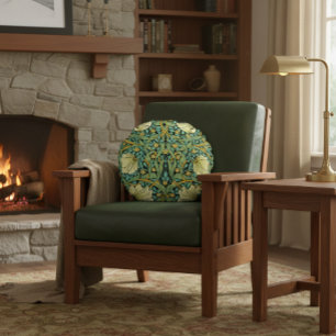 Cojín Redondo Estilo de misión de William Morris Pimpernel