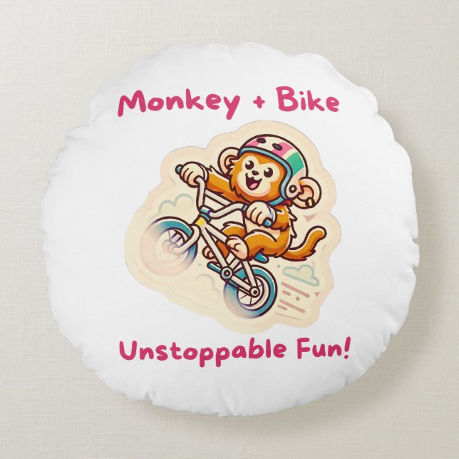 Cojín Redondo estilo personalizado lúdico (Anverso)